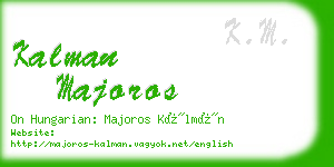 kalman majoros business card